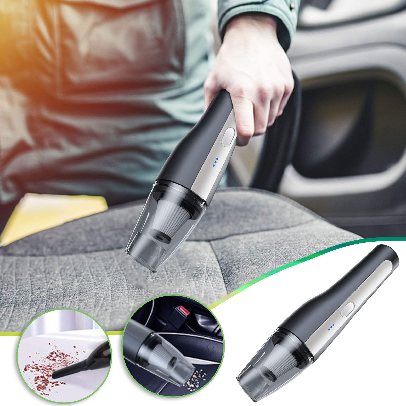 Flash Deals!Azrian Handheld Car Vacuums Vacuum Cleaners For Home,Cordless Portable Car Vacuum Cleaner,Wireless 120W Car Handheld Usb Rechargeable Vacuum Cleaner